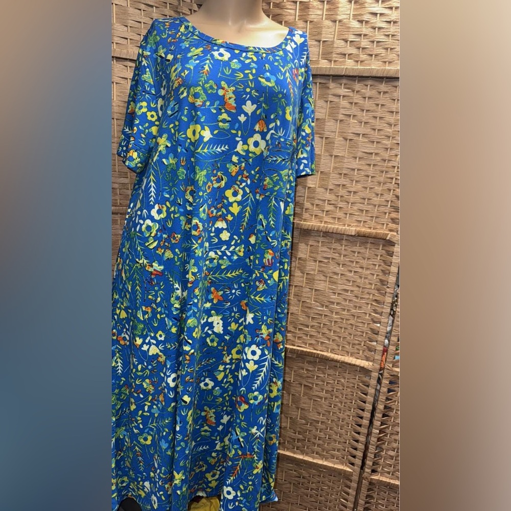 LuLaRoe Blue Floral Dress